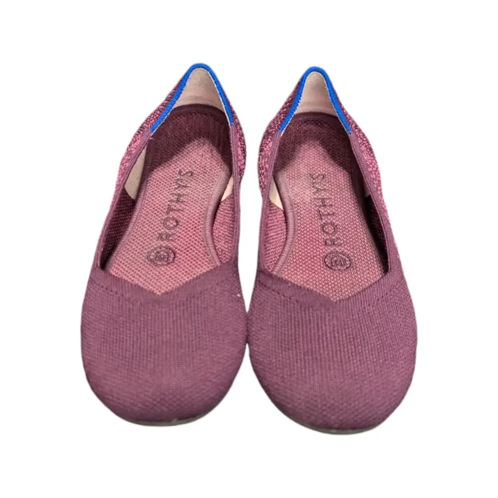 Rothys The Flat Fig Python Round Toe Slip On Shoes Balletcore Womens 6 Purple